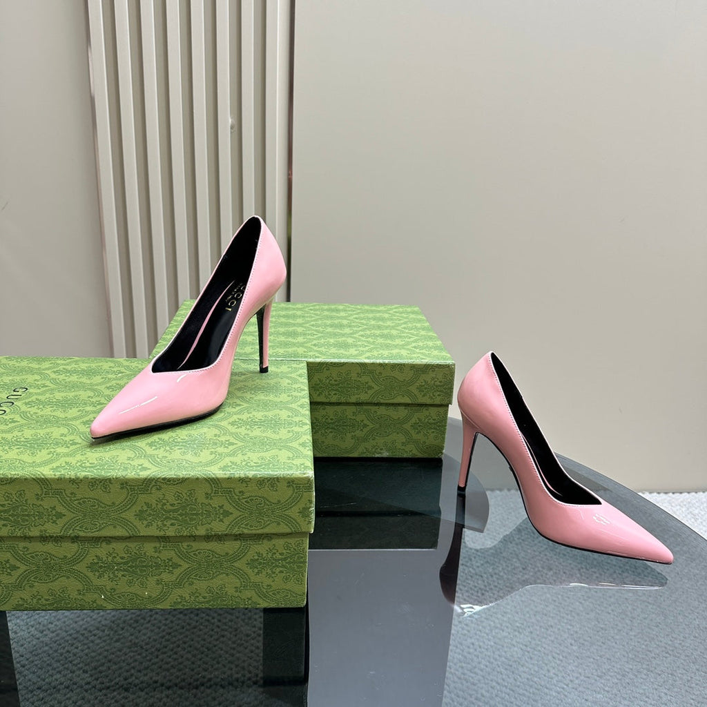 GUCCI 105 HIGH HEEL PUMP LIGHT PINK LAMBSKIN