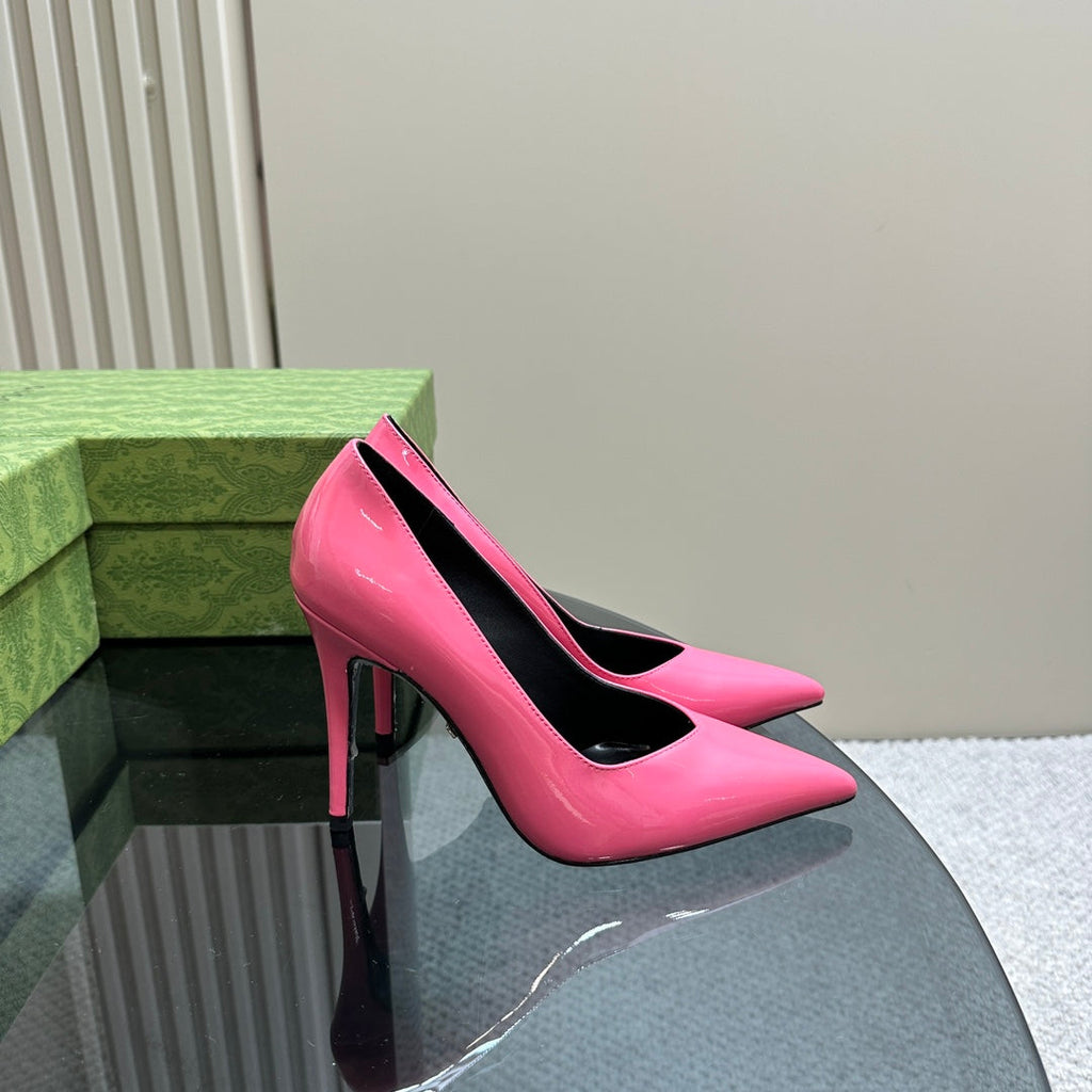 GUCCI 105 HIGH HEEL PUMP FUSCIA LAMBSKIN
