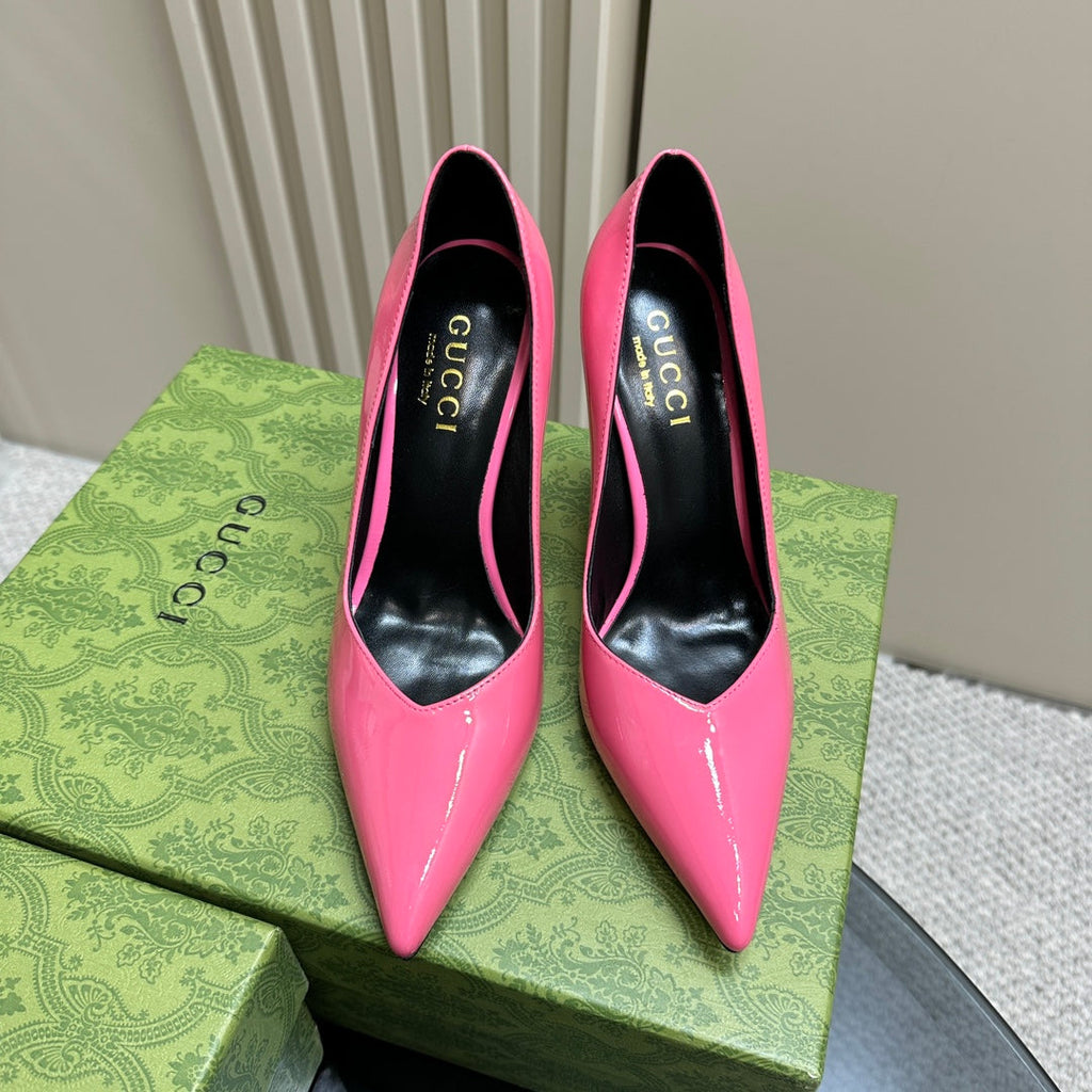 GUCCI 105 HIGH HEEL PUMP FUSCIA LAMBSKIN