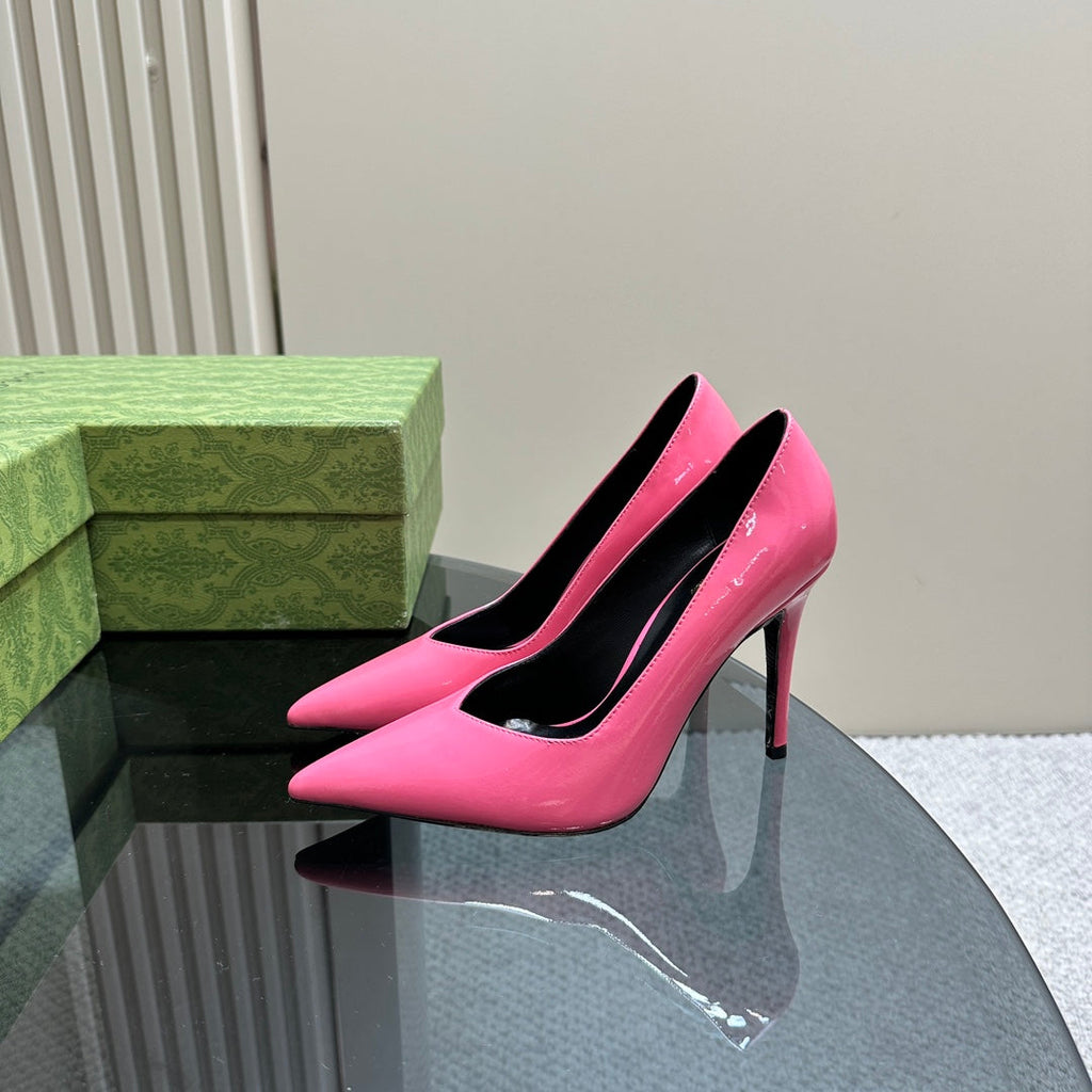 GUCCI 105 HIGH HEEL PUMP FUSCIA LAMBSKIN