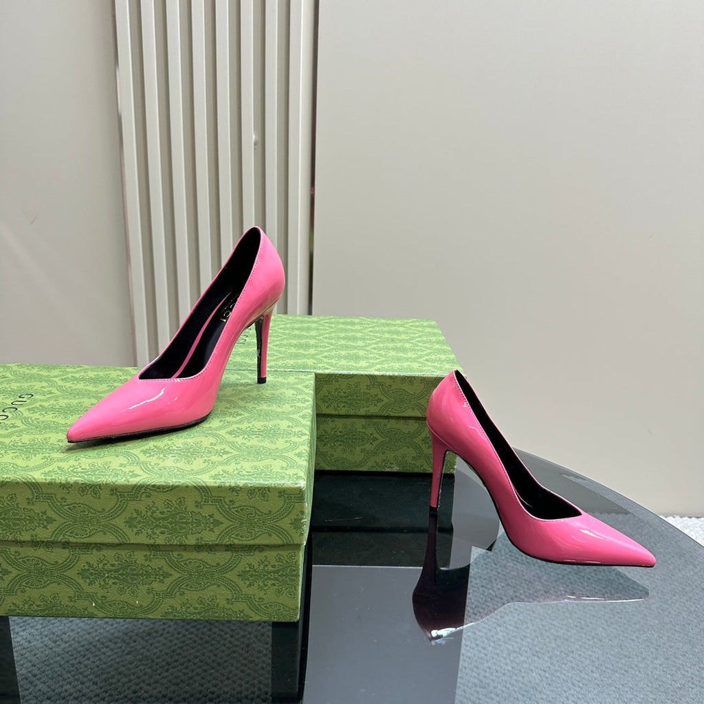 GUCCI 105 HIGH HEEL PUMP FUSCIA LAMBSKIN