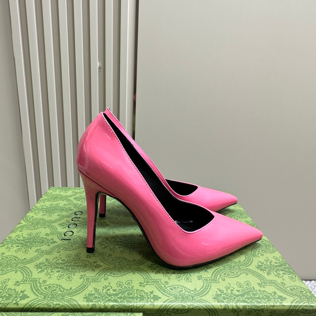 GUCCI 105 HIGH HEEL PUMP FUSCIA LAMBSKIN