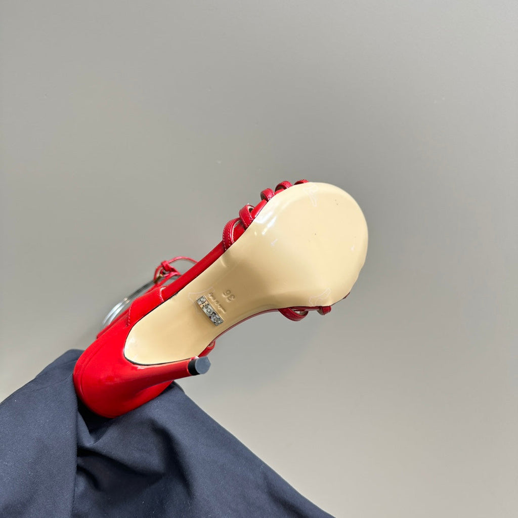 GUCCI CRYSTAL HORSEBIT SANDAL CRIMSON LAMBSKIN