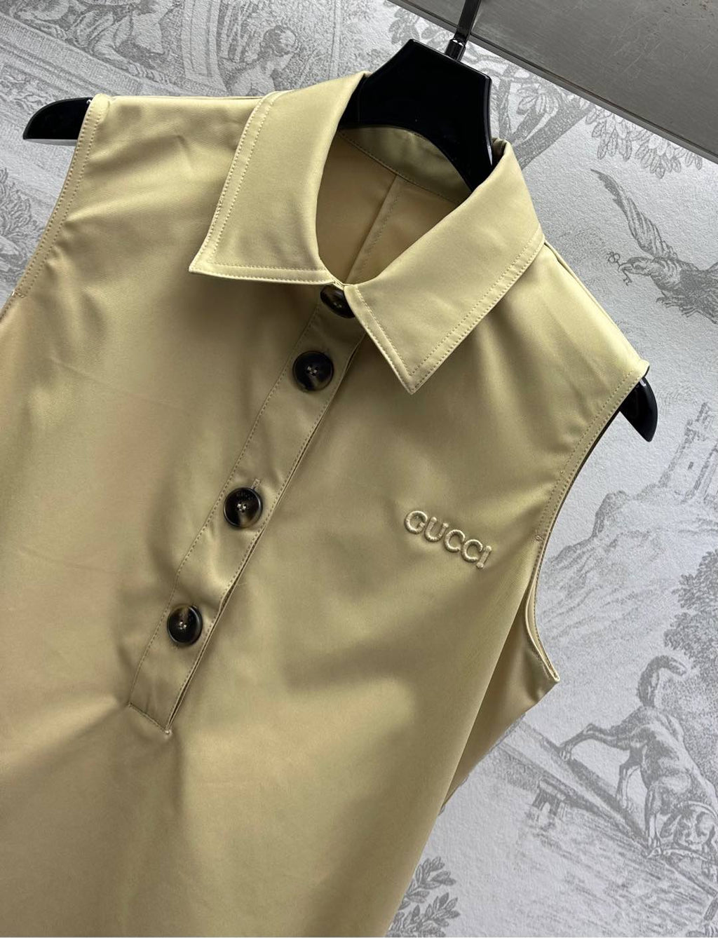 GUCCI Gucci 25 Polo Shift Dress Cookies And Cream Polyester 231769