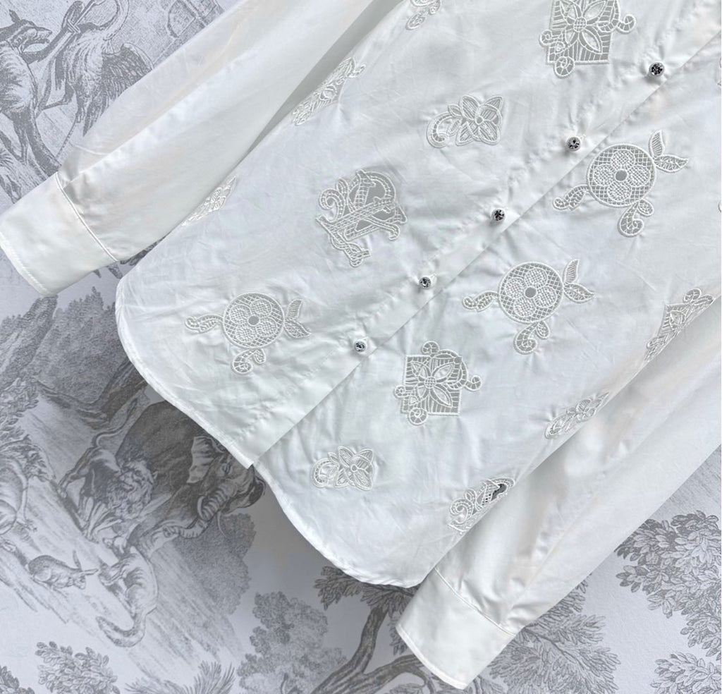 LOUIS VUITTON LV 25S EMBROIDERED HOLLOW SHIRT 264718