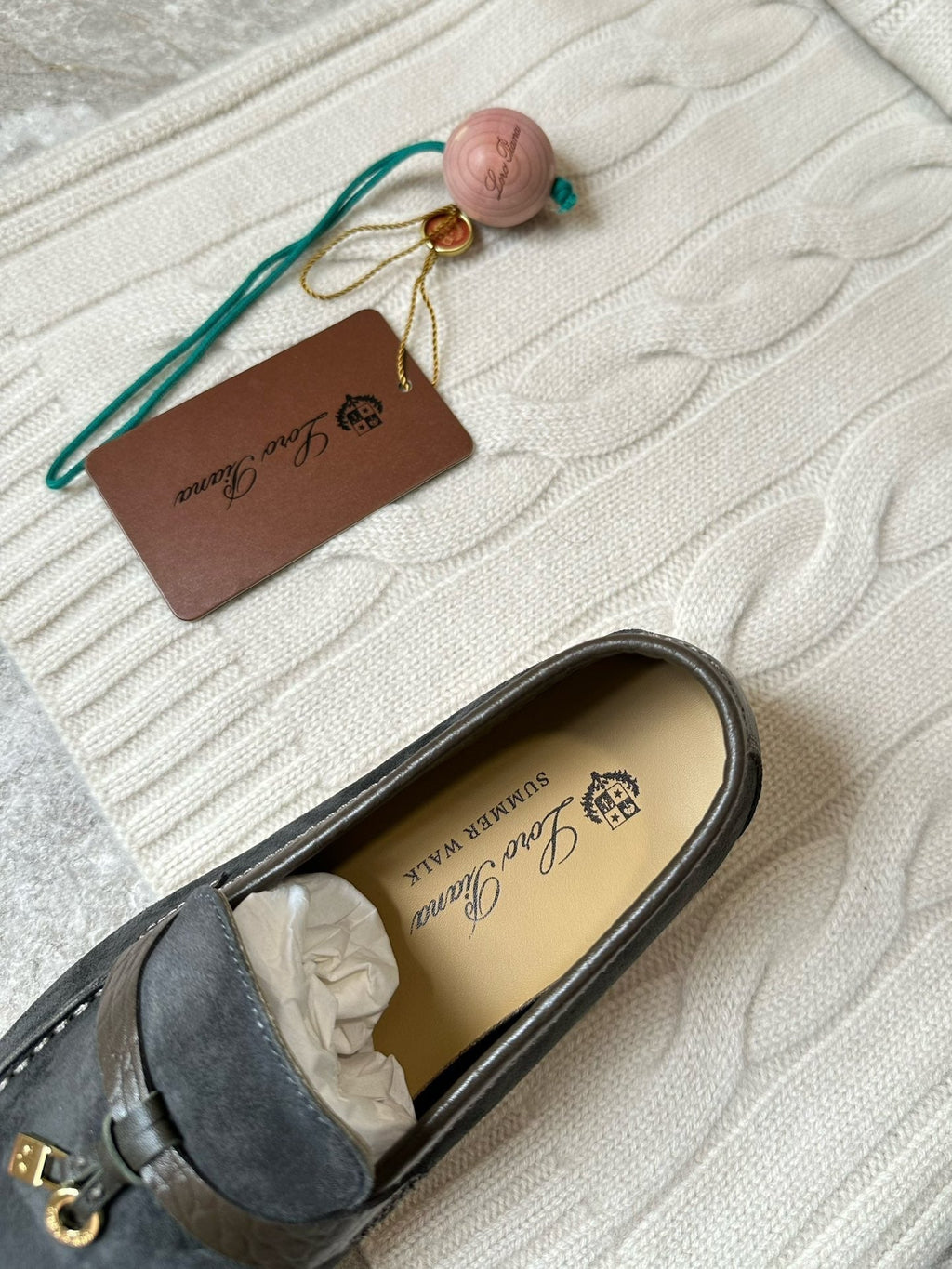 LP LOAFERS 25S IN DARK GREY SUEDE MIX LAMBSKIN