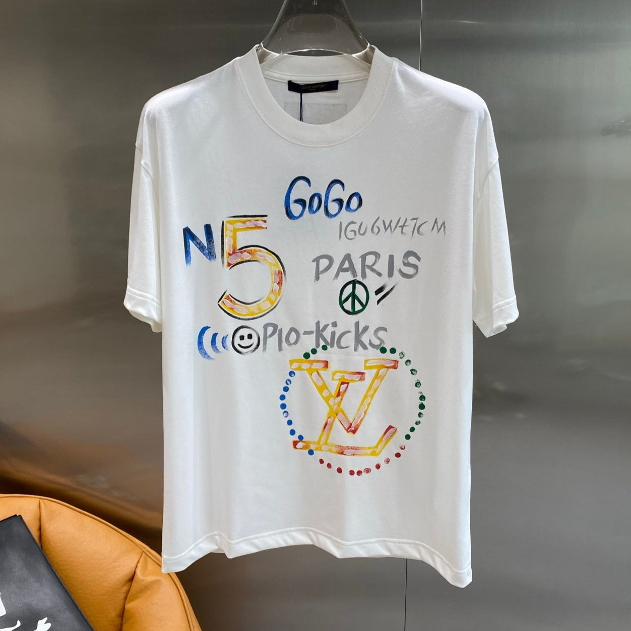 LOUIS VUITTON LV WHITE COTTON GRAFFITI T-SHIRT 238907