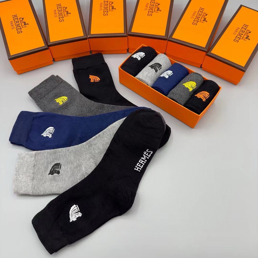 HERMES CREW SOCKS 162843 (1 BOX)