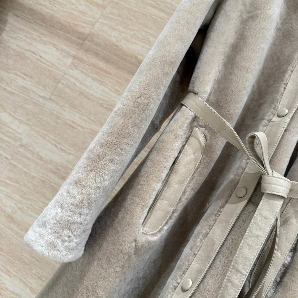 HERMES 25S LONG SHEARLING COAT 471