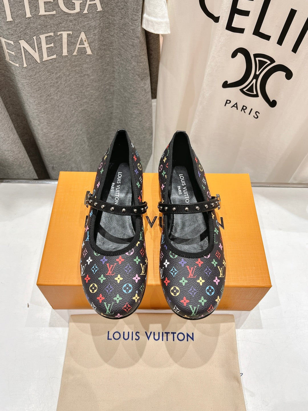 LOUIS VUITTON MARY JANE FLAT IN BLACK MONOGRAM CALFSKIN