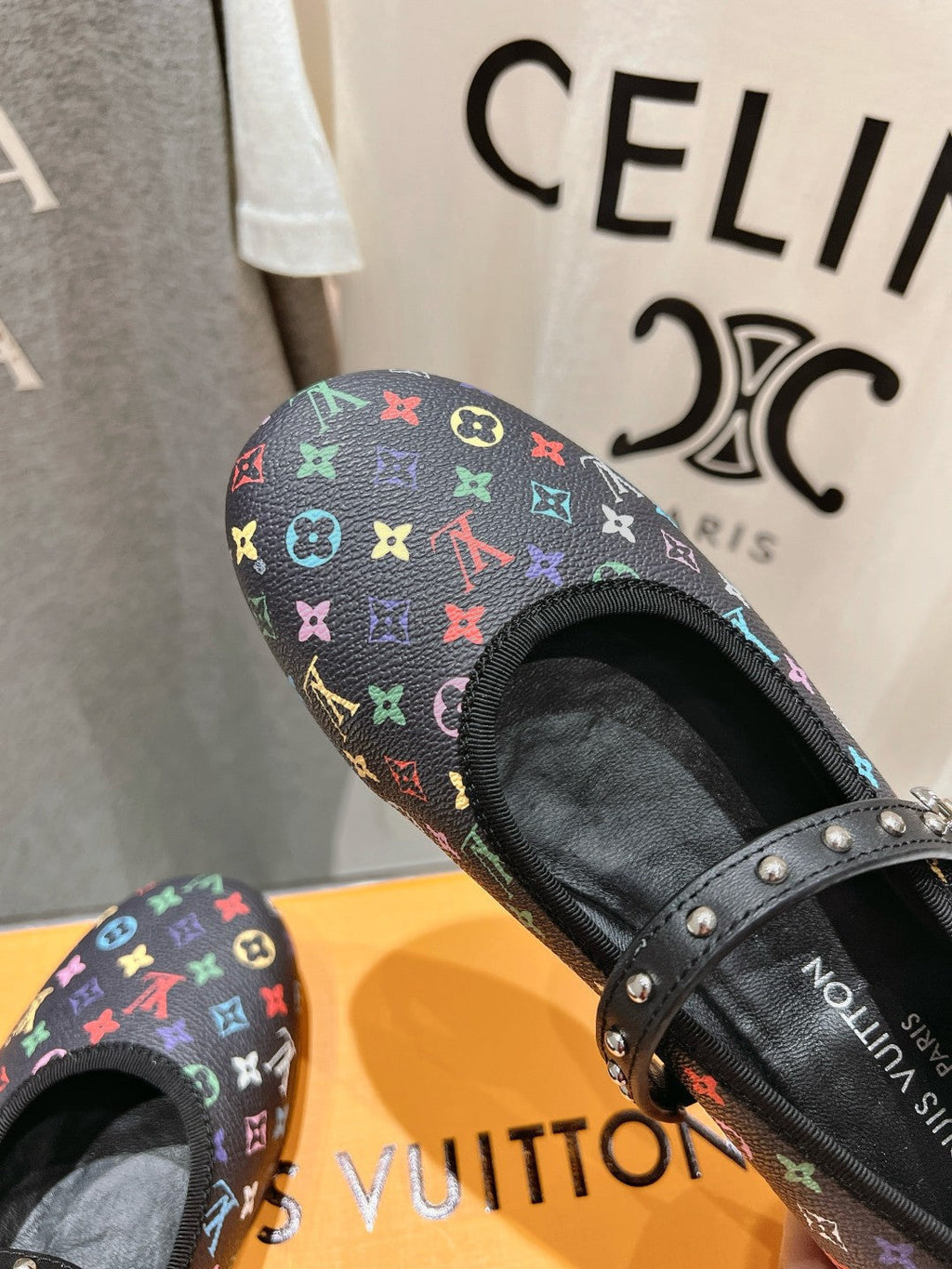 LOUIS VUITTON MARY JANE FLAT IN BLACK MONOGRAM CALFSKIN