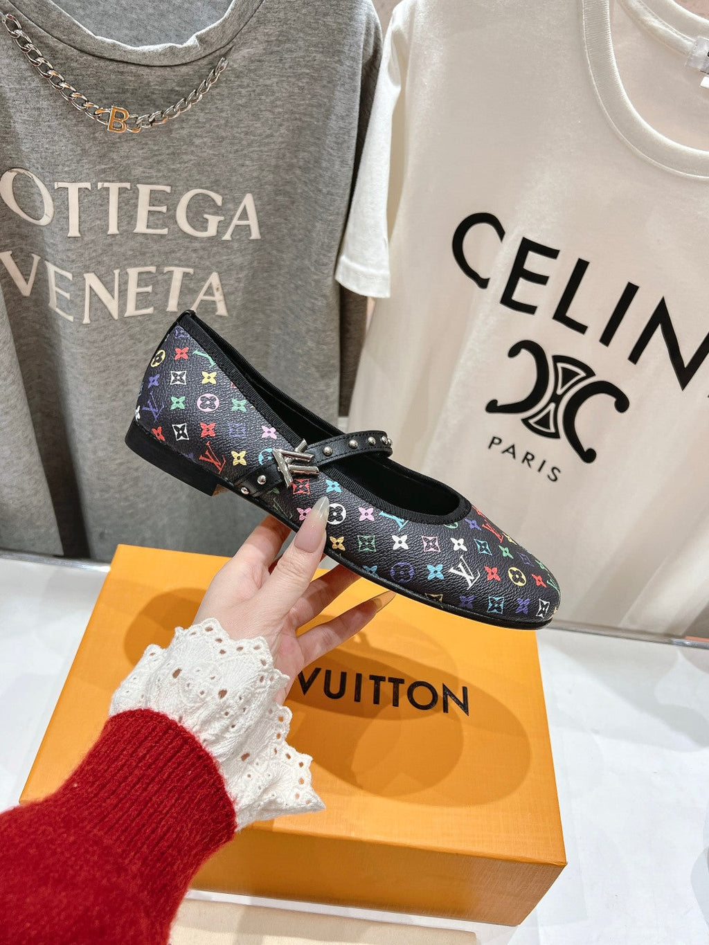 LOUIS VUITTON MARY JANE FLAT IN BLACK MONOGRAM CALFSKIN