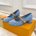 LOUIS VUITTON LV WOMEN ROMY HIGH BALLERINA IN LIGHT BLUE MONOGRAM DENIM