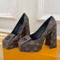 LOUIS VUITTON SHAKE MARY JANE HIGH HEEL 12 CM IN CHOCOLATE BROWN MONOGRAM CALFSKIN